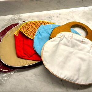 Vintage Bermuda bag with wooden handle & 5 changeable fabric options!